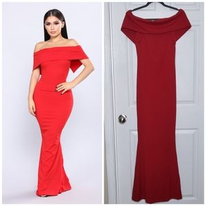 Fashion Nova Formal Red Dress, Prom, Gala, Maxi, Penthouse Floor Dress